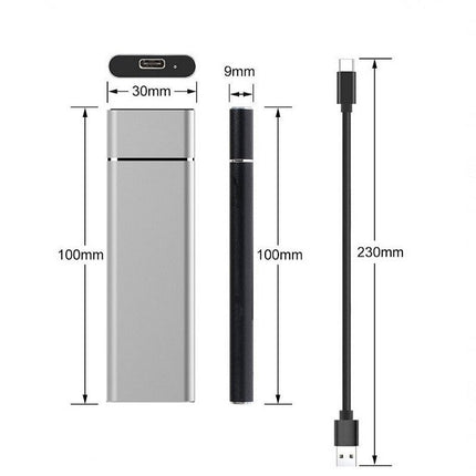 Superszybki przenośny dysk zewnętrzny EXTREMO™ o pojemności 8 TB | USB 3.1 | Typ C | Plug-and-Play | Kompatybilny ze smartfonami i konsolami | Trwała aluminiowa obudowa