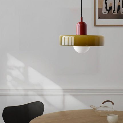 Lampa wisząca Bauhaus | Żywe kolorowe szkło | Nowoczesny design | Funkcjonalny wystrój domu | Energooszczędne oświetlenie do salonu, jadalni i sypialni