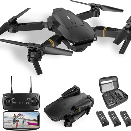 Noustia | Mini składany dron z kamerą UHD | Sterowanie smartfonem przez WiFi | Zestaw z 3 bateriami | Tryb bezgłowy | Akrobacje 3D | Powrót jednym klawiszem | genialny projekt