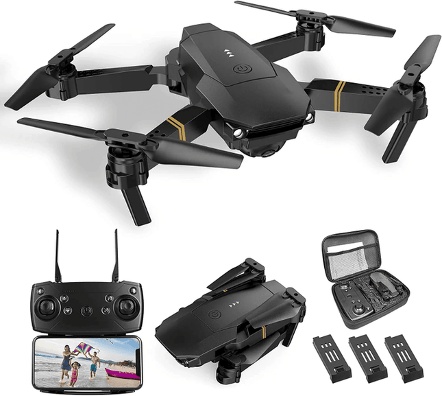 Noustia | Mini składany dron z kamerą UHD | Sterowanie smartfonem przez WiFi | Zestaw z 3 bateriami | Tryb bezgłowy | Akrobacje 3D | Powrót jednym klawiszem | genialny projekt