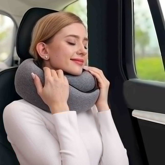 Poduszka podróżna Noustia | Ergonomiczne wsparcie karku | Miękkie i oddychające materiały | Zapięcie na zatrzask | Komfort w podróży