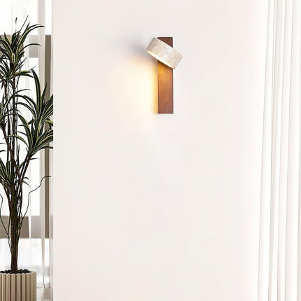 Kinkiet LumenAisle | Naturalny trawertyn i drewno | Japoński projekt Wabi-Sabi | Minimalistyczne oświetlenie LED | Łatwa instalacja | Ciepłe białe światło | Idealny do sypialni, salonów, korytarzy