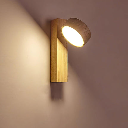 Kinkiet LumenAisle | Naturalny trawertyn i drewno | Japoński projekt Wabi-Sabi | Minimalistyczne oświetlenie LED | Łatwa instalacja | Ciepłe białe światło | Idealny do sypialni, salonów, korytarzy