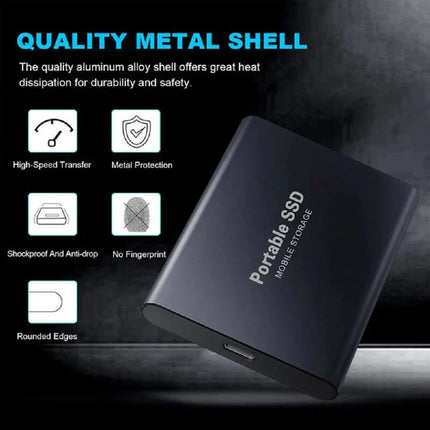 Przenośna pamięć masowa SSD 1 TB | Szybki transfer danych USB 3.1 | Lekki i trwały | Zgodność typu C | Zawiera adapter OTG | Nadaje się do systemu Windows i macOS