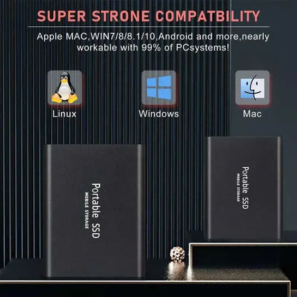 Przenośna pamięć masowa SSD 1 TB | Szybki transfer danych USB 3.1 | Lekki i trwały | Zgodność typu C | Zawiera adapter OTG | Nadaje się do systemu Windows i macOS