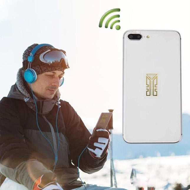 Wzmacniacz urządzenia telefonicznego | Uniwersalny wzmacniacz antenowy z naklejką | Złoto | Minimalizuj odrzucane połączenie | Silny odbiór w odległych miejscach | regulacyjni ze stosowania telefonów | Odpowiednik anteny 1,5 m