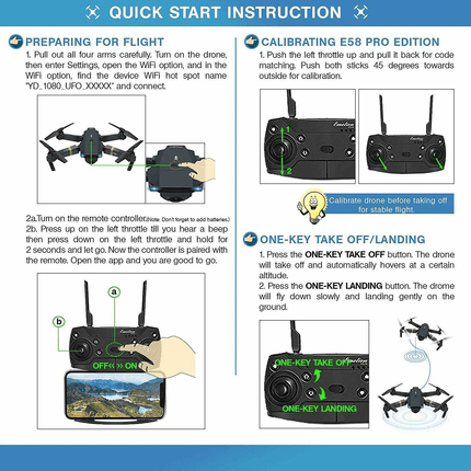 Noustia | Mini składany dron z kamerą UHD | Sterowanie smartfonem przez WiFi | Zestaw z 3 bateriami | Tryb bezgłowy | Akrobacje 3D | Powrót jednym klawiszem | genialny projekt
