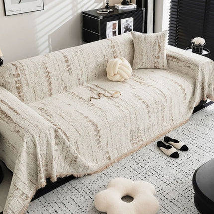 Ochraniacz na sofę Almond Crest | Tkanina szenilowa | Pełna osłona sofy | Neutralny stylowy design | Komfort wypoczynku | Chroni przed sierścią zwierząt domowych i plamami | Można prać w praktyce | Odporny na blaknięcie i pigułki