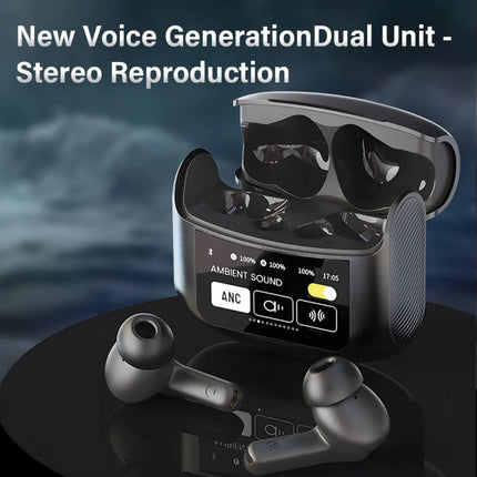 Słuchawki douszne z dotykowym dotykiem Wings z redukcją szumów | Bezprzewodowy Bluetooth 5.4 | Wbudowany Głośnik | Wodoodporność IPX4 | Dźwięk przestrzenny | Otwory na smycz | Redukcja rozmów przy uchu rozkładu | Ergonomiczna konstrukcja | Zasięg do 15 m