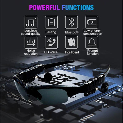 Okulary Bluetooth | Zestaw Hi-Fi Słuchawkowy | Polaryzacja UV | Bezprzewodowe 10m | kompatybilne z iOS i Android | Rozmowy Bez Rąku | Odtwarzanie Muzyki | Lekka konstrukcja | Długi Czas Pracy Baterii