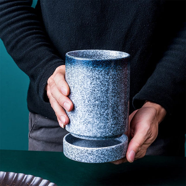 Uchwyt na kuchnię w stylu japońskim z uchwytem ceramicznym | Organizer na blat kuchenny | duże oferują przyborów kuchennych | Oszczędzające miejsce rozwiązania dekoracyjne | Idealny dla kuchni domowej