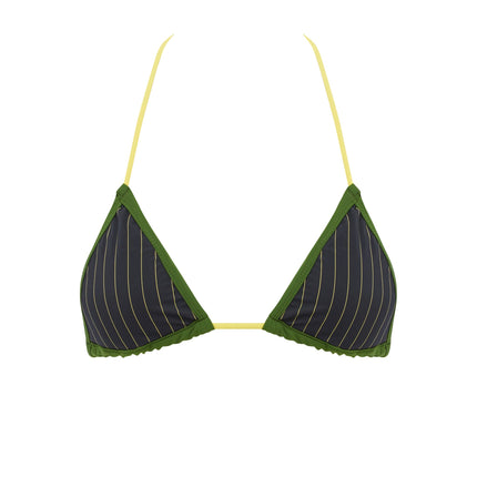 Góra od bikini Juni w prążki i trójkąty | Wiązanie kontrastowe | Stroje kąpielowe