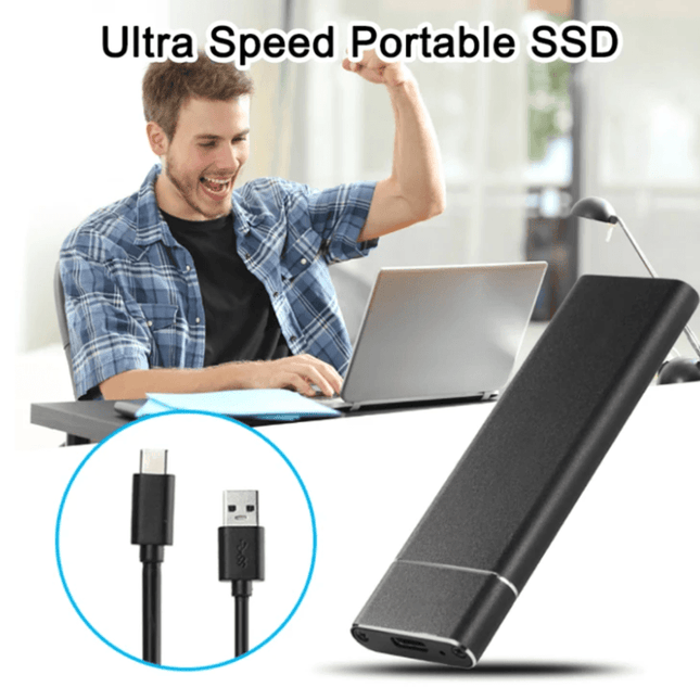 Szybki zewnętrzny dysk SSD | Wykonaj 520 MB/s | Zatrzymaj aluminium | Porty typu C/USB 3.1 | Opcje wielokolorowe | Kompaktowy i przenośny | kompatybilny z Windows/Androidem | Idealny do tworzenia kopii zapasowych danych