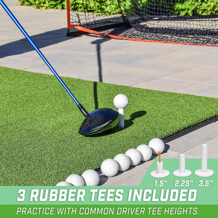 Mata Golfowa do Treningu | 5x4 ft Sztuczna Trawa | Pianka antypoślizgowa 15mm | 6 Pozycji Teeingowych | Zawiera 3 Gumowe Tee do Driverów | Syntetyczna Trawa dla Realistycznego Odczucia