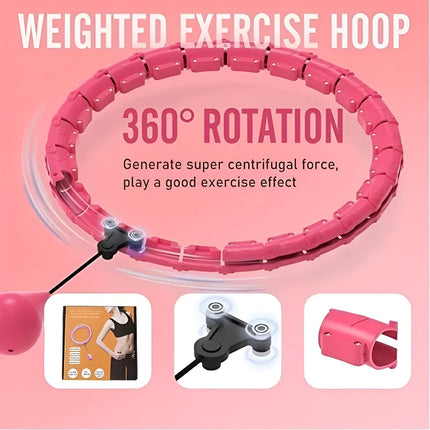 Inteligentne ważone hula hop | Koło fitness ujędrniające i spalające kalorie | Regulowana talia do 43 cali | Odłączane części | Ciche podłoże boczne | Rozwiązanie do ćwiczeń w domu | Trwały materiał ABS