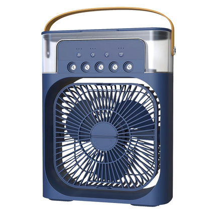 Przenośna chłodnica powietrza 3 w 1 | Nawilżacz | Oczyszczacz | 10W | Zbiornik 700ml | Zasilanie USB/AC | Idealny do sypialni, biura | Lampka nocna LED | Regulowane prędkości wentylatora | Chłodzenie wyparne | 720g | Kompaktowy i elegancki wygląd