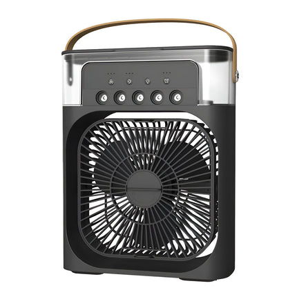Przenośna chłodnica powietrza 3 w 1 | Nawilżacz | Oczyszczacz | 10W | Zbiornik 700ml | Zasilanie USB/AC | Idealny do sypialni, biura | Lampka nocna LED | Regulowane prędkości wentylatora | Chłodzenie wyparne | 720g | Kompaktowy i elegancki wygląd