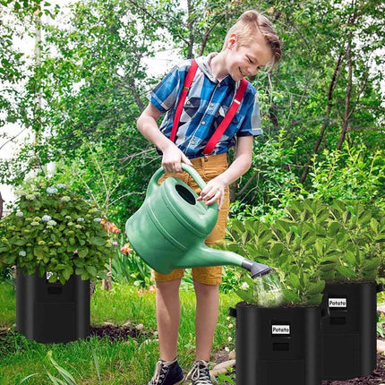 5 paczek | Torby do uprawy o pojemności 10 galonów | Wytrzymała włóknina 450g | Z uchwytami | Czy warzywa korzeniowe | Zawiera 10 etykiet | Oddychający i drenaż | Wewnątrz i na zewnątrz | Idealny do pobytu, cebuli, czosnku