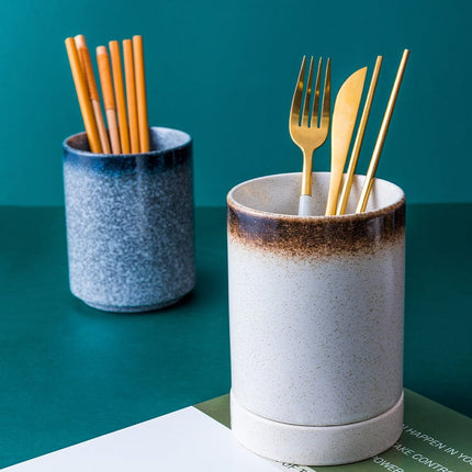 Uchwyt na kuchnię w stylu japońskim z uchwytem ceramicznym | Organizer na blat kuchenny | duże oferują przyborów kuchennych | Oszczędzające miejsce rozwiązania dekoracyjne | Idealny dla kuchni domowej