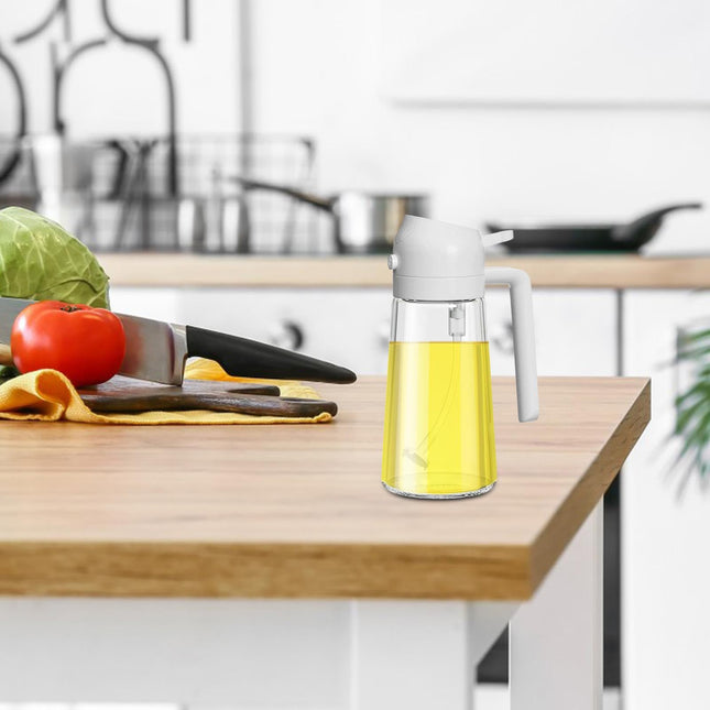 Szklany dozownik oliwy i octu 2 w 1 | Bez BPA | Wydajność 10 uncji | Ergonomiczny, antypoślizgowy uchwyt | Wszechstronny do gotowania, pieczenia, grillowania | Skuteczna kontrola oleju | Można myć w zmywarce