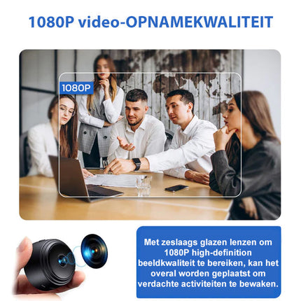 Minieye | Bezprzewodowa kamera do opieki nad dziećmi 1080p HD | Noktowizor | Wykrywanie ruchu | Obiektyw szerokokątny 160° | Długi czas pracy baterii | Dyskretny design | Zdalny dostęp | Obsługa kart SD 128 GB