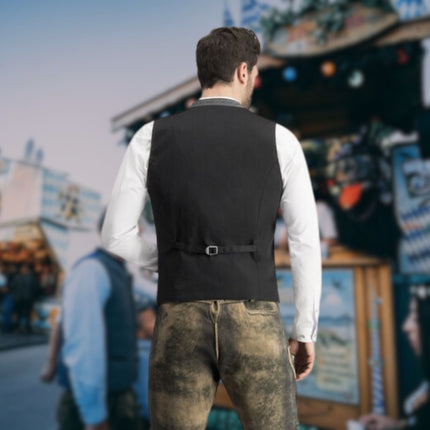 Dario | Męska autentyczna kamizelka trachtowa ze skórzanymi szelkami na Oktoberfest | Tradycyjny bawarski design