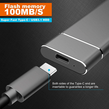 Szybki zewnętrzny dysk SSD | Wykonaj 520 MB/s | Zatrzymaj aluminium | Porty typu C/USB 3.1 | Opcje wielokolorowe | Kompaktowy i przenośny | kompatybilny z Windows/Androidem | Idealny do tworzenia kopii zapasowych danych