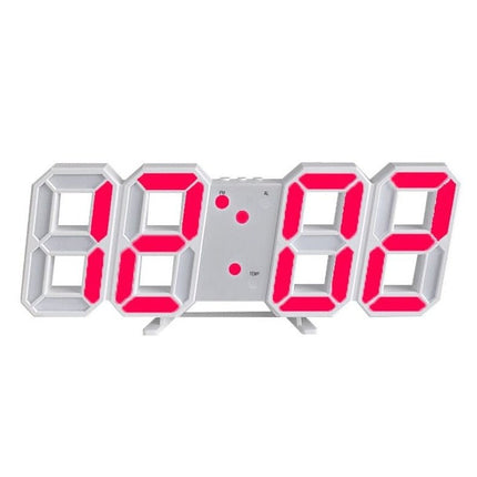 Cyfrowy zegar ścienny LED 3D | Możliwość przyciemnienia oświetlenia | Minimalistyczny design | Zasilany przez USB | Wysoka jasność | Wystrój domu