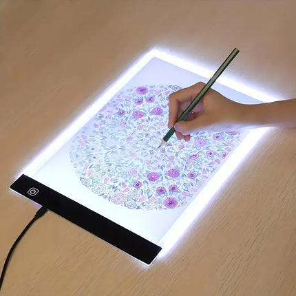 Mobilna Tablica LED A3 A4 A5 | Zasilanie USB | Regulowane Poziomy Jasności | Ochrona Oczu | Wszechstronna do Sztuki, Tatuażu, Quiltingu i Projektów | Lekka i Kompaktowa Konstrukcja Dla Artystów i Projektantów