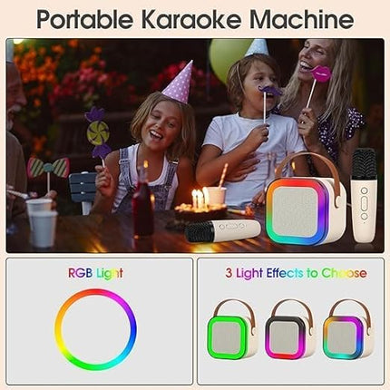 Przenośny głośnik do karaoke Bluetooth | Mikrofon bezprzewodowy | Kompaktowy i mocny dźwięk | Światła LED RGB | Tryb zmiany głosu | kompatybilne z kartą TF i USB | Bateria 2000 mAh | 3-4 godziny ochronne | Łatwe połączenie