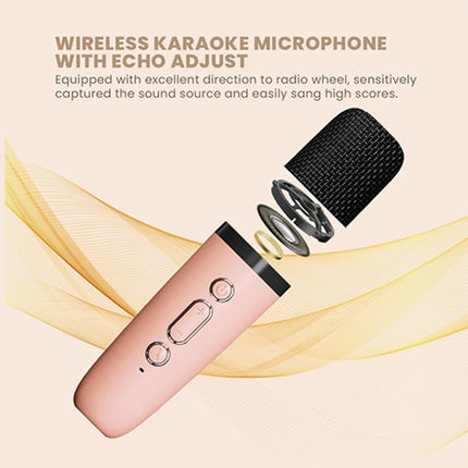 Przenośny głośnik do karaoke Bluetooth | Mikrofon bezprzewodowy | Kompaktowy i mocny dźwięk | Światła LED RGB | Tryb zmiany głosu | kompatybilne z kartą TF i USB | Bateria 2000 mAh | 3-4 godziny ochronne | Łatwe połączenie
