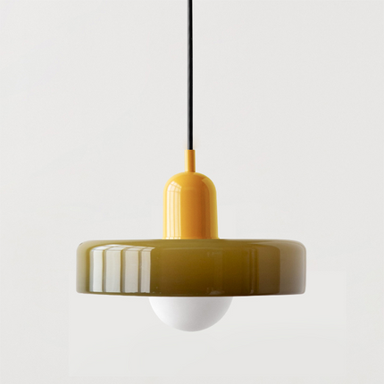 Lampa wisząca Bauhaus | Żywe kolorowe szkło | Nowoczesny design | Funkcjonalny wystrój domu | Energooszczędne oświetlenie do salonu, jadalni i sypialni
