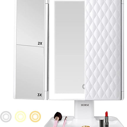 Lustro kosmetyczne LED MirrorGlow™ | Obrotowa konstrukcja | Ładowalny USB z wbudowanym oświetleniem | Trwały ABS | 30x20 cm | Towarzysz precyzyjnego makijażu