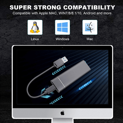 Szybki zewnętrzny dysk SSD | Wykonaj 520 MB/s | Zatrzymaj aluminium | Porty typu C/USB 3.1 | Opcje wielokolorowe | Kompaktowy i przenośny | kompatybilny z Windows/Androidem | Idealny do tworzenia kopii zapasowych danych