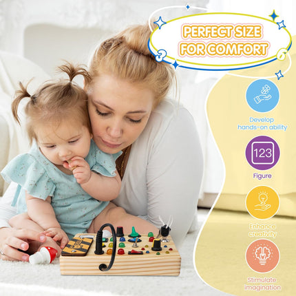 Inteligentne zmysły | Interaktywna tablica sensoryczna LED dla dzieci | Zabawka edukacyjna Montessori | 27 Świateł LED | Wiek 1-6 | Edukacyjne Doświadczenie Sensoryczne | Bezpieczny i wciągający