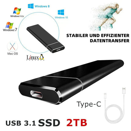 Rynka | Ultraszybki zewnętrzny dysk SSD | 520 MB/s | 1 TB/2 TB | USB 3.1 typu C | Odporne na wstrząsy aluminium | Kompaktowa konstrukcja | Zgodność z wieloma systemami inicjującymi | Srebrny/Czarny/Niebieski/Czerwony