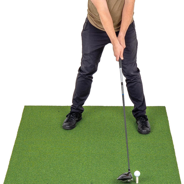 Mata Golfowa do Treningu | 5x4 ft Sztuczna Trawa | Pianka antypoślizgowa 15mm | 6 Pozycji Teeingowych | Zawiera 3 Gumowe Tee do Driverów | Syntetyczna Trawa dla Realistycznego Odczucia