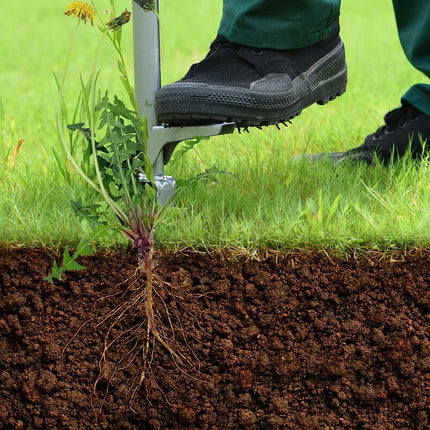 Ręczny wyrywacz chwastów ze stali nierdzewnej | Długość 43" | Ergonomiczna rączka | narzędzie do usuwania mniszka, ostu i perzu | Wspomaga napowietrzanie przez użytkownika | Ochrona w ogrodzie
