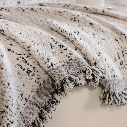 Dwustronna narzuta na sofę | Nordycki projekt plamek | Styl Boho | Mieszanka bawełniana z mikrofibry | Można prać w praktyce | Antypoślizgowy, przyjazny dla zwierząt | Idealny na fotele, fotele dwuosobowe, sofy | Nowoczesny rustykalny wystrój domu