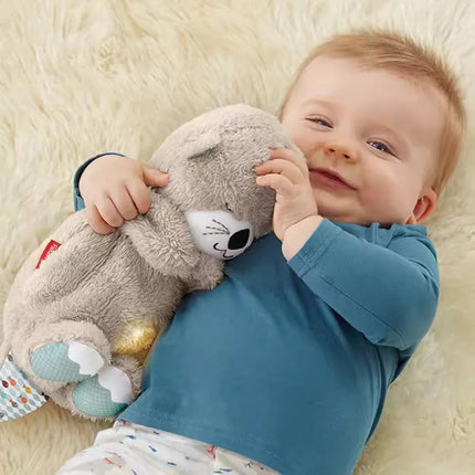 Snuggle Oddychająca Wydra Niedźwiedź | Pluszowa zabawka 30 cm z kojącą muzyką i muzyką | Idealny pomocnik w zasypianiu i towarzysz przytulania | Materiały wysokiej jakości | Prezent dla dziecka o miękkiej fakturze i delikatnych danych osobowych