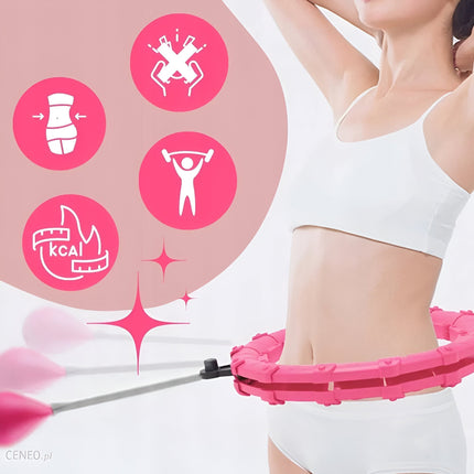 Inteligentne ważone hula hop | Koło fitness ujędrniające i spalające kalorie | Regulowana talia do 43 cali | Odłączane części | Ciche podłoże boczne | Rozwiązanie do ćwiczeń w domu | Trwały materiał ABS