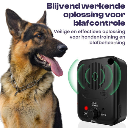 BarkBuddy Ultradźwiękowe urządzenie do kontroli kory | Humanitarne i nieinwazyjne narzędzie szkoleniowe | Regulowane poziomy intensywności | Automatyczne wykrywanie | Bezpieczny i skuteczny dla wielu psów | Możliwość ładowania i wodoodporność