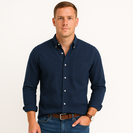 Męska koszula slim fit Armoire Melbourne | Oddychająca bawełna | Wszechstronny na nieformalne i formalne okazje | Trwała i usuwalna w leczeniu