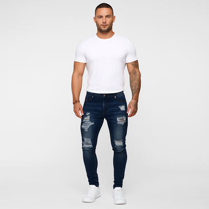 Męski, znasz, sprany dżins | Trwałe | Wszechstronne leczenie | Wygodne noszenie na co dzień | Klasyczny styl noszenia | Zrelaksowany krój | Rozmiary S-3XL | Moda bez konieczności | Projekt ponadczasowy