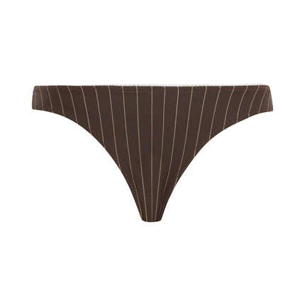 Dół bikini Jeanie | Damskie stroje kostiumowe | Brązowy prążek | Regularny stan z kokardką