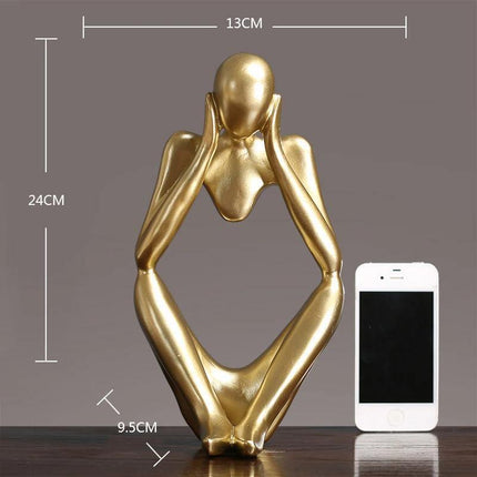 Abstrakcyjna, elegancka statua z żywicy myśliciela | Nowoczesny minimalistyczny design | Wystrój blatu | Trzy kolory i pozy | Sztuka domowego biura | Przyjazny dla środowiska | 8cm x 13cm | Wyjątkowy pomysł na prezent