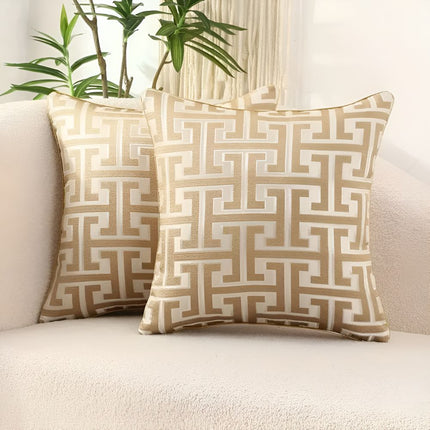 Geometryczna żakardowa poszewka na końcówkę | Luksusowy szenil i aksamit | Konstrukcja dwustronna | 45x45cm | Ukryty zamek | Można prać w praktyce | Standardowe lecznicze | Wystrój domu | Wkład hamulcowy