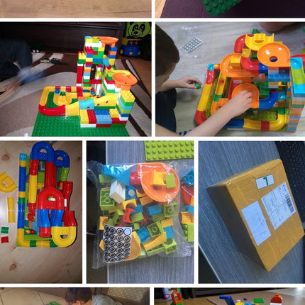 Interaktywny zestaw Marble Racer | Nauka STEM | Kreatywny zestaw do budowania i wyścigów dla dzieci | 168 sztuk | Zabawka edukacyjna dla dzieci w wieku 3+ | Rozwijaj umiejętności motoryczne i wyobraźnię | Plastik ABS | Bloki, lejki i zjeżdżalnie