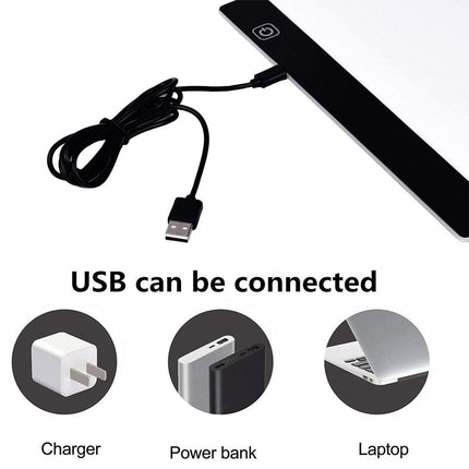 Mobilna Tablica LED A3 A4 A5 | Zasilanie USB | Regulowane Poziomy Jasności | Ochrona Oczu | Wszechstronna do Sztuki, Tatuażu, Quiltingu i Projektów | Lekka i Kompaktowa Konstrukcja Dla Artystów i Projektantów