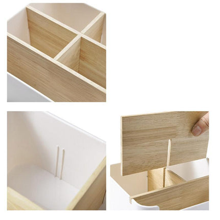 Trwały organizer na biurko w neutralnym kolorze | Kompaktowy 18x9,5x14,3cm | Uporządkowanie przestrzeni roboczej | Uniwersalne zastosowanie w kosmetykach, kosmetykach lub toaletach | Utrzymuj porządek w głównych rzeczach